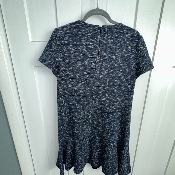 Tory Burch Margarite Flounce Dress Medium M Blue Marled Knit - Picture 4 of 8